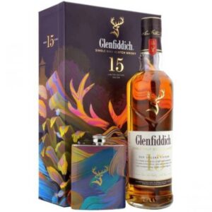 Glenfiddich 15Yo Hip Flask Gift Pack Set (Limited Edition)